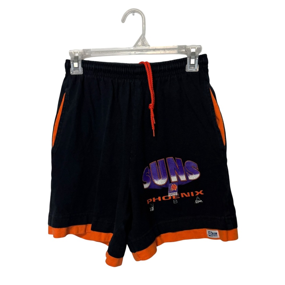 Vintage Phoenix Suns Sweat Shorts Mens Small Black Orange Salem Basketball 90s
